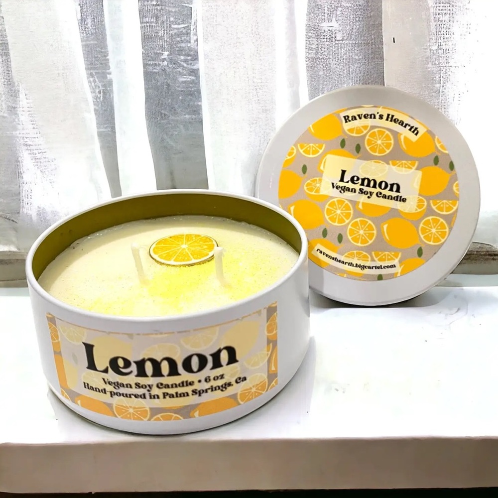 Lemon Scented Soy Candle | 6 oz | Vegan
